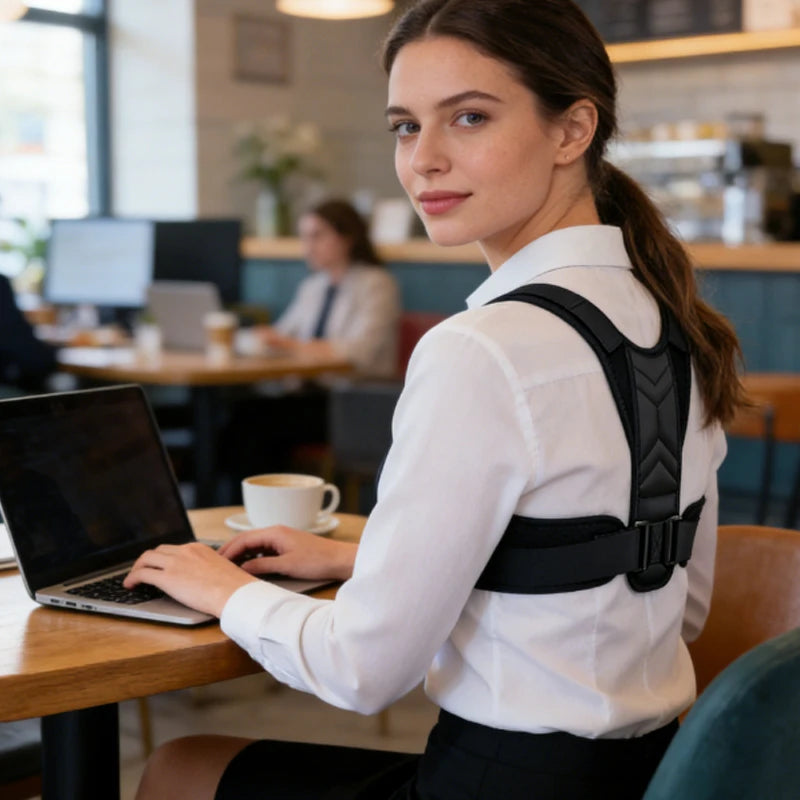 Posture Corrector Brace for Men & Women – Adjustable Back & Shoulder Support for Better Sitting & Standing Alignment
