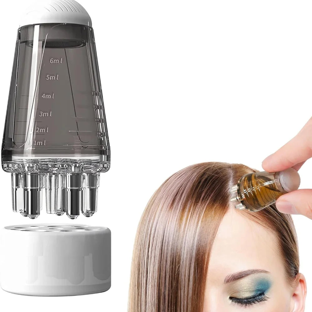 Scalp Oil Applicator & Massage Comb – 6ml Hair Oil Dispenser with Precision Roller Ball Scalp Massager
