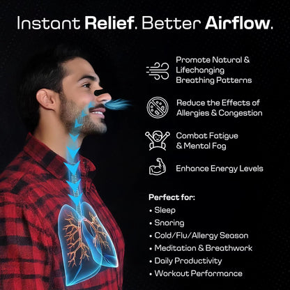 Premium Anti-Snoring & Breathing Nasal Strips (Nasal Congestion Relief Tape)