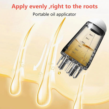 Scalp Oil Applicator & Massage Comb – 6ml Hair Oil Dispenser with Precision Roller Ball Scalp Massager