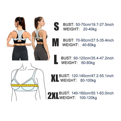 Posture Corrector Brace for Men & Women – Adjustable Back & Shoulder Support for Better Sitting & Standing Alignment